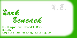 mark benedek business card